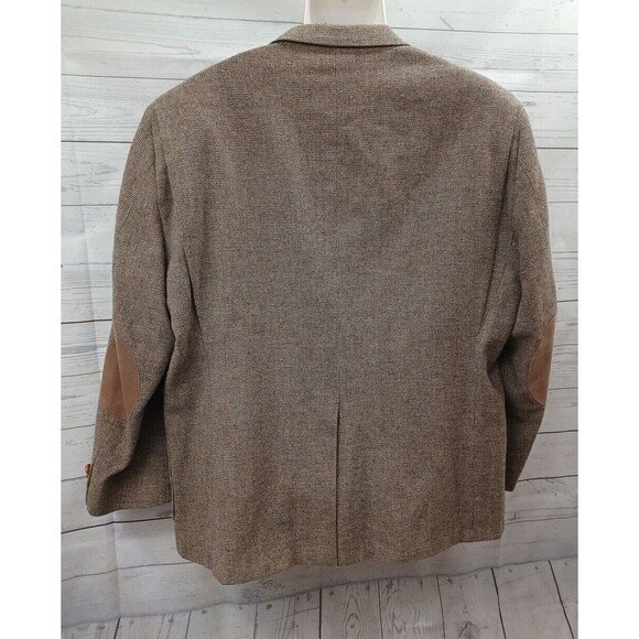 Stewart County Sport Western Jacket Confetti Wool Tweed Suede Elbows Sz 48R - Picture 6 of 11